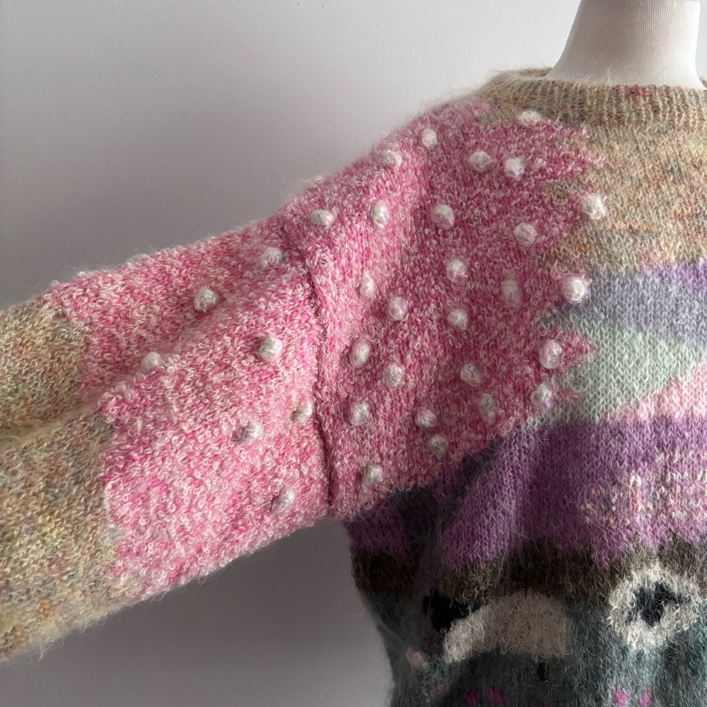 ✨SOLD✨Vintage 80s SUSIE LEE Pastoral Sheep Mohair and Wool Sweater / - Picture 11 of 14